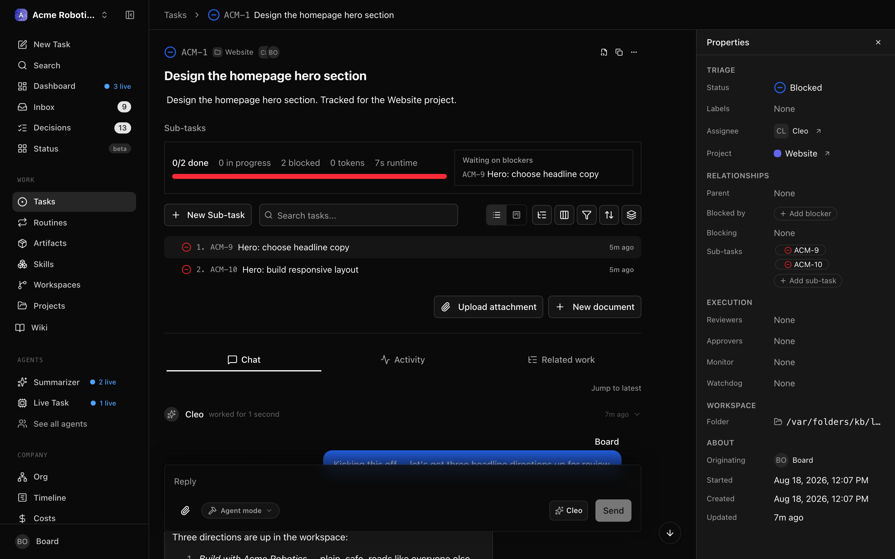 Detail sidebar