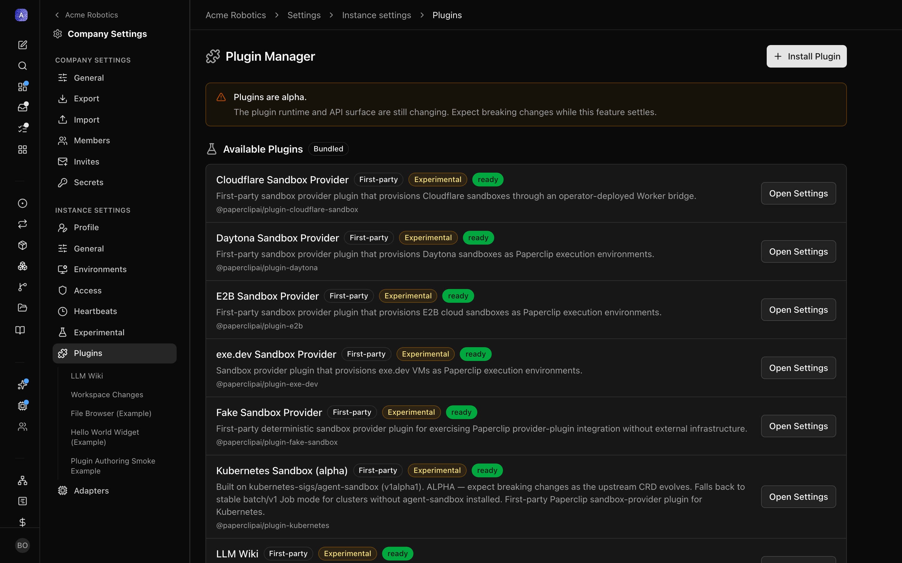 Plugin detail page