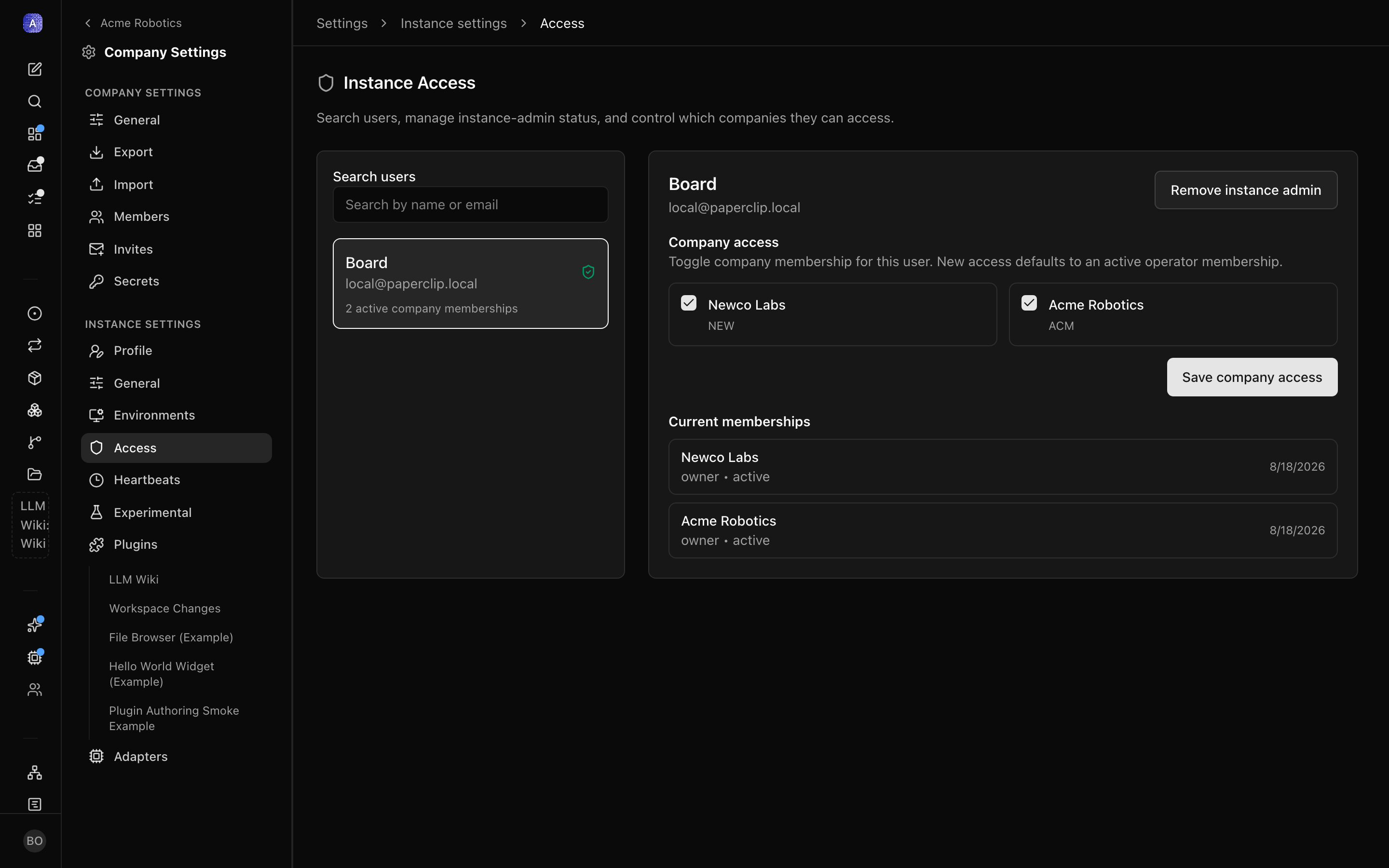 Instance access